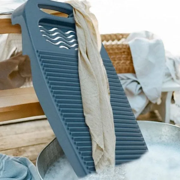 no brand Tvättillbehör-IC Stor tvättbräda, handtvättbräda, tvättbräda för tvätt Stor, hög seghet tvättbräda hushåll, 17,7 x 7,8 tum (mörkblå)