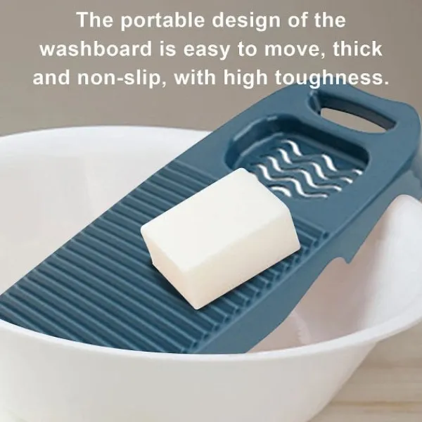 no brand Tvättillbehör-IC Stor tvättbräda, handtvättbräda, tvättbräda för tvätt Stor, hög seghet tvättbräda hushåll, 17,7 x 7,8 tum (mörkblå)