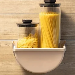 no brand Soptunnor-IC Vikbar Köksbehållare, Hängande Papperskorg, Liten Bärbar Papperskorg (Beige)