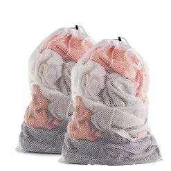 INF Tvättillbehör-Stor tvättpåse 60x90 cm Vit 2-pack