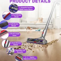 INF Dammsugare & Tillbehör-Uppgraderad Motorhead Rengöringshuvud för Dyson V10 Dammsugare