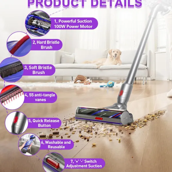 INF Dammsugare & Tillbehör-Uppgraderad Motorhead Rengöringshuvud för Dyson V10 Dammsugare