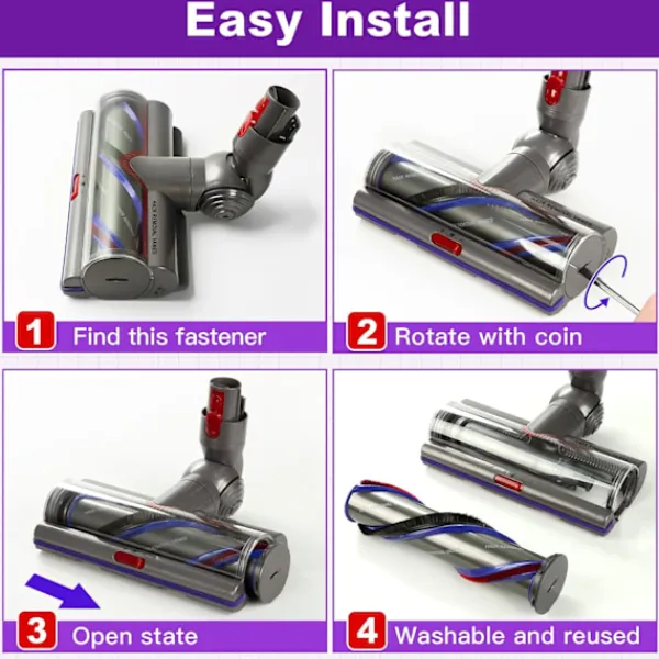INF Dammsugare & Tillbehör-Uppgraderad Motorhead Rengöringshuvud för Dyson V10 Dammsugare