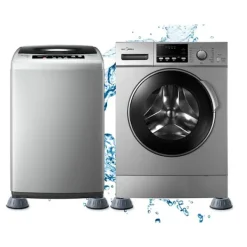 INF Tvättillbehör-Vibrationsdämpande fötter till tvättmaskin/torktumlare Grå 4-pack