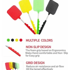 Skadedjur & Insekter-Infällbar flugsmälla för hemmabruk, manuell flugsmälla 1 slumpmässig provstorlek + 3 slumpmässiga värdestorlekar