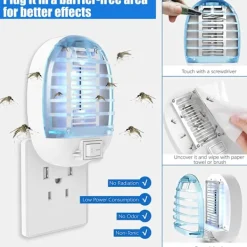 Skadedjur & Insekter-Inomhus Bug Zappers, Insektsfällor för inomhus Myggdödare för barn och husdjur, Hem, Kök, Sovrum, Barnrum, Kontor (2, Bule)