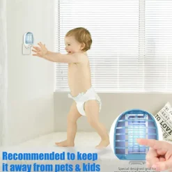 Skadedjur & Insekter-Inomhus Bug Zappers, Insektsfällor för inomhus Myggdödare för barn och husdjur, Hem, Kök, Sovrum, Barnrum, Kontor (2, Bule)