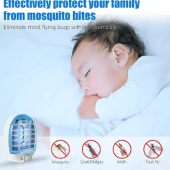Skadedjur & Insekter-Inomhus Bug Zappers, Insektsfällor för inomhus Myggdödare för barn och husdjur, Hem, Kök, Sovrum, Barnrum, Kontor (2, Bule)