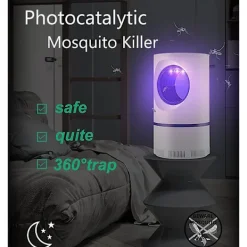 Skadedjur & Insekter-Inomhusfälla med USB-ström och adapter, sugfläkt, LED-nattlampa för hem sovrum kontor - Vit_Överraskningsgåva