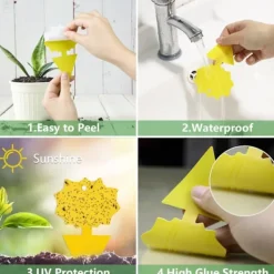 Skadedjur & Insekter-Insektfälla 48 st, Flugfälla Klibbig Dubbelsidig Gul Flugfälla