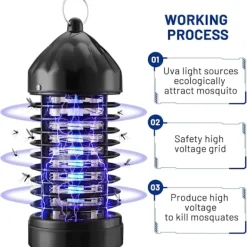 Skadedjur & Insekter-Insektsdödare, Elektrisk Flugsmälla, Myggdödare Utomhus/Inomhus, 4200V 20W Vattentät Flugdödare Myggfälla, Myggdödare för Hem, Uteplats, Bac