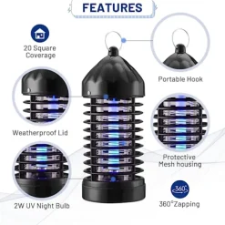 Skadedjur & Insekter-Insektsdödare, Elektrisk Flugsmälla, Myggdödare Utomhus/Inomhus, 4200V 20W Vattentät Flugdödare Myggfälla, Myggdödare för Hem, Uteplats, Bac