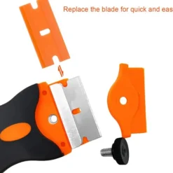 no brand Fönsterrengöring-Keramisk spisskrapa + 20 blad, universal glasskrapa Keramisk spisskrapa för fönster/spegel/golvrengöring