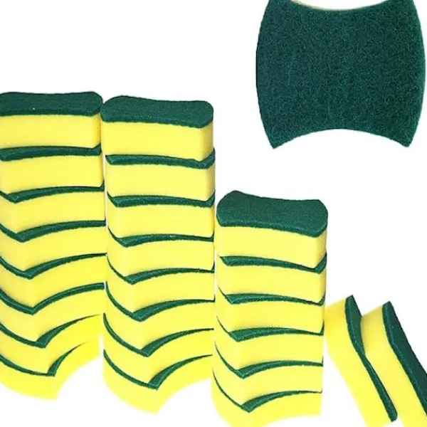 Svampar & Dukar-Kökssvamp, miljövänlig repfri för disk, skrubbsvamp (24-pack)