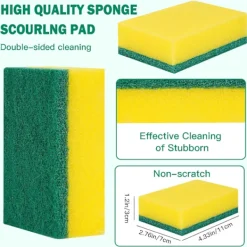 Svampar & Dukar-Köksvamp, skrubbsvamp, disksvamp, perfekt för diskning och hushållsstädning, repfri svamp, högabsorberande