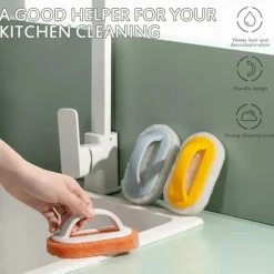 Svampar & Dukar-Köksvampborste, glasväggsbokborste med handtag, keramisk badkarsbotten, badkarsverktyg