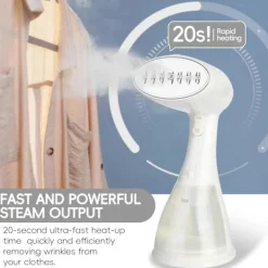 Strykjärn-Klädångare, 1500W Handhållen Klädångare - 15s Snabb Uppvärmning, 300ml Avtagbar Tank, Kompakt & Portabel för Resor, Hem, Kontor