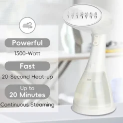 Strykjärn-Klädångare, 1500W Handhållen Klädångare - 15s Snabb Uppvärmning, 300ml Avtagbar Tank, Kompakt & Portabel för Resor, Hem, Kontor