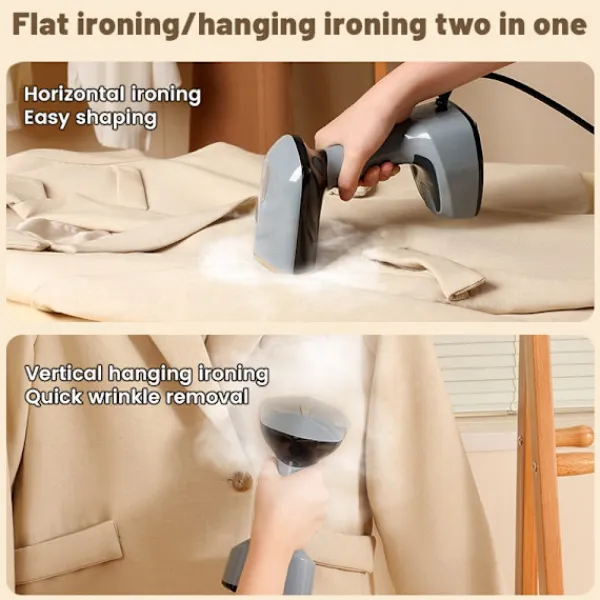 Strykjärn-Klädångare 1300W, hopfällbar skrynkelborttagare för kläder, 25 sek snabb uppvärmning (Blå)