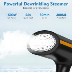 Ångtvättar-Klädångare 1500W 300ml Vattentank, 25s Snabb Uppvärmning (Vit)