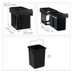 B2X Soptunnor-Källsortering med 2 st sopkärl