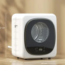 Northio Torktumlare-Kompakt torktumlare, 4 kg kapacitet, 5 lägen, timer