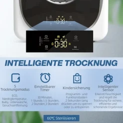 Northio Torktumlare-Kompakt torktumlare, 4 kg kapacitet, 5 lägen, timer