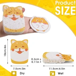 Svampar & Dukar-Komprimerade Cellulosa Köksvampar, 4-pack, Anti-Repiga Glas