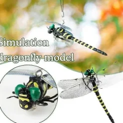 FMYSJ Skadedjur & Insekter-Konstgjorda realistiska falska trollsländor, flugavvisande tillbehör, för inomhus och utomhus (FMY) L