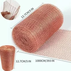 Skadedjur & Insekter-Kopparnät Rulle 127mm x 10m - Hållbar Barriär mot Gnagare och Skadedjur för Inomhusbruk