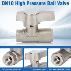 unbranded Högtryckstvättar-Korrosionsbeständiga kulventiler DN10 5000PSI för underhåll av högtryckstvättar