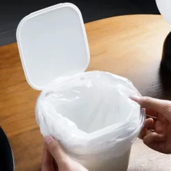 J-star Soptunnor-Kosmetisk Bin Swing Lock Bin Bord Bin Tärningar Vit