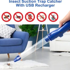 Skadedjur & Insekter-Kraftfull dammsugare för insektsfångst, spindel- och insektsfångare med USB-laddningsbar blå skadedjursbekämpning, handhållen LED-ficklampa för insekter | Fyndiq