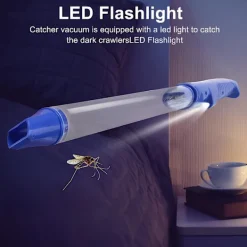 Skadedjur & Insekter-Kraftfull dammsugare för insektsfångst, spindel- och insektsfångare med USB-laddningsbar blå skadedjursbekämpning, handhållen LED-ficklampa för insekter | Fyndiq