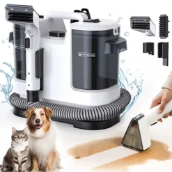 Intelligent Tech Städmaskiner-Kraftfull Matt- & Textilrengörare LBLUE V6 med 1,75L Dubbeltank, 5M Sladd, 1,7M Slang – Djuprengör Soffa, Madrass, Bil och Husdjursfläckar