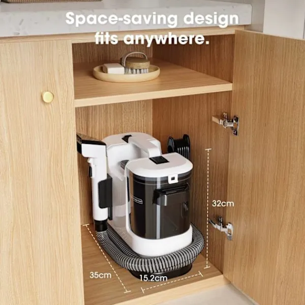 Intelligent Tech Städmaskiner-Kraftfull Matt- & Textilrengörare LBLUE V6 med 1,75L Dubbeltank, 5M Sladd, 1,7M Slang – Djuprengör Soffa, Madrass, Bil och Husdjursfläckar