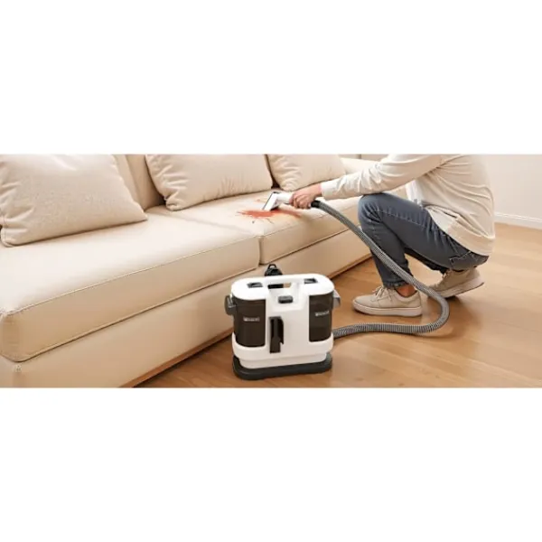 Intelligent Tech Städmaskiner-Kraftfull Matt- & Textilrengörare LBLUE V6 med 1,75L Dubbeltank, 5M Sladd, 1,7M Slang – Djuprengör Soffa, Madrass, Bil och Husdjursfläckar