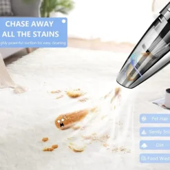 FJORD Dammsugare & Tillbehör-Kraftfull 120W Sladdlös Handdammsugare, Våt & Torr med Tvättbart HEPA-filter & 5 Tillbehör