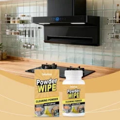 LBSS Rengöringsmedel-Kraftfullt Kök Avfettningsmedel Pulver Löser Omedelbart Upp Oljefläckar Kraftig Hushållsrengöring För Spishällar Köksfläktar Kakel 1