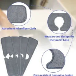 ATELA Svampar & Dukar-Kran stänkfångare, mikrofibertyg köksblandare absorberande matta, diskbänk stänkskydd, kran matta för diskbänk, vattenabsorberande matta för kök,