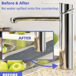 ATELA Svampar & Dukar-Kran stänkfångare, mikrofibertyg köksblandare absorberande matta, diskbänk stänkskydd, kran matta för diskbänk, vattenabsorberande matta för kök,