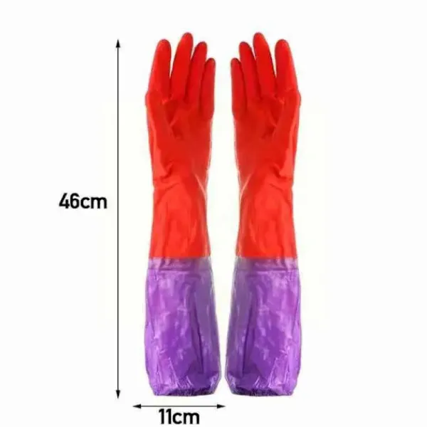 KZQ Skadedjur & Insekter--Diskhandskar plus sammetsvarma hushållshandskar vinter latex pvc handskar långa rena vattentäta hushållshandskar