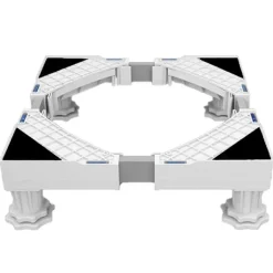 KZQ Tvättillbehör--Tvättmaskinsställ, Sockel för Tvättmaskin Torktumlare Kylskåp, Justerbar Längd, Last 300kg Anti Vib