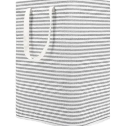 Tvättillbehör-80L Fristående Tvättkorg med Handtag, Hopvikbar Stor Bomullsförvaringskorg för Kläder (Grå)