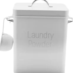 Tvättillbehör-5L förvaringsbehållare med vit skopa i vacker tvättpulverlåda