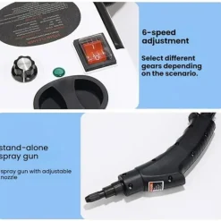 EASTVAPS Ångtvättar-1.2L Högtemperaturångrengörare med Stryk- och Glasrengöringsfunktion