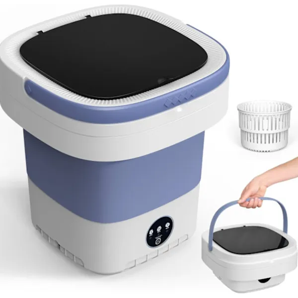 9054726972289 Tvättmaskiner-12L Portabel Tvättmaskin, 3 Djuprengöringslägen & Avtagbar. Vikbar Tvättmaskin för Lägenheter, Sovsalar