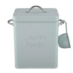 Tvättillbehör-5L Vacker Förvaringslåda för Tvättmedel med Skopa Grön