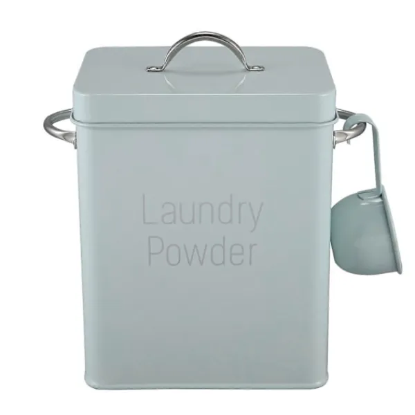 Tvättillbehör-5L Vacker Förvaringslåda för Tvättmedel med Skopa Grön