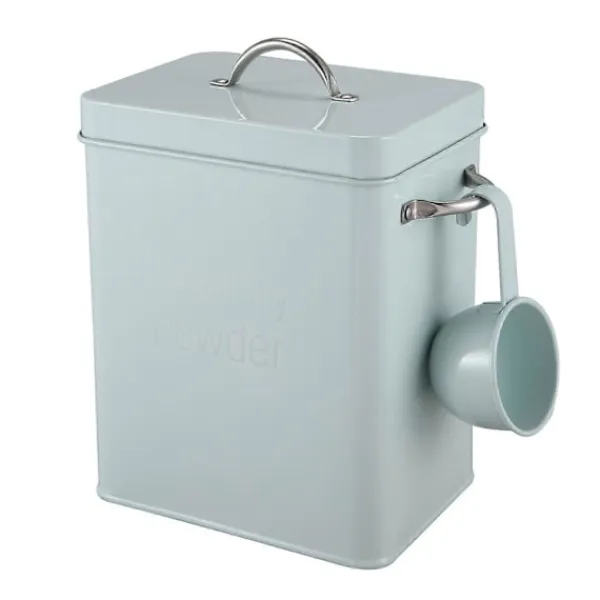 Tvättillbehör-5L Vacker Förvaringslåda för Tvättmedel med Skopa Grön